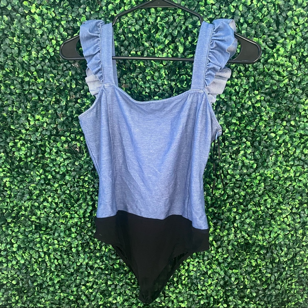 Denim blue bodysuit size medium